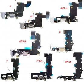 Charging Port USB Dock Flex Cable With Microphone And Signal Antenna Replacement For iPhone 6 6Plus 6s 6sPlus 7 7Plus 8 Plus